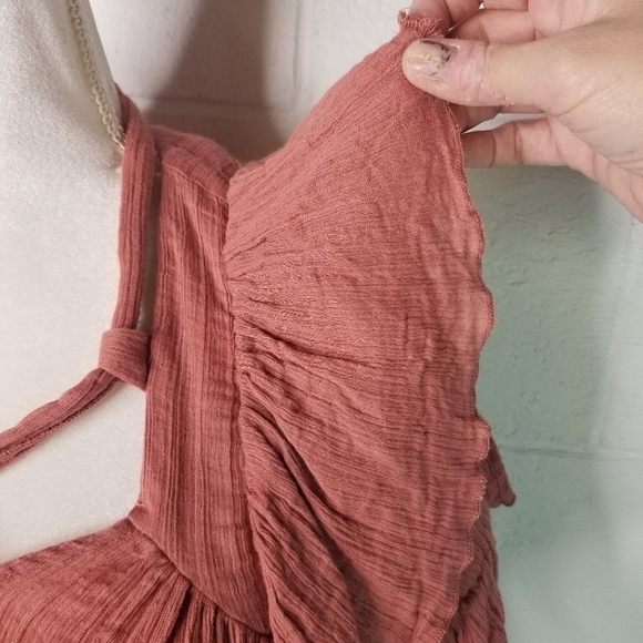 Free People angel flutter cross tie gauzy short sleeve top - Picture 9 of 14